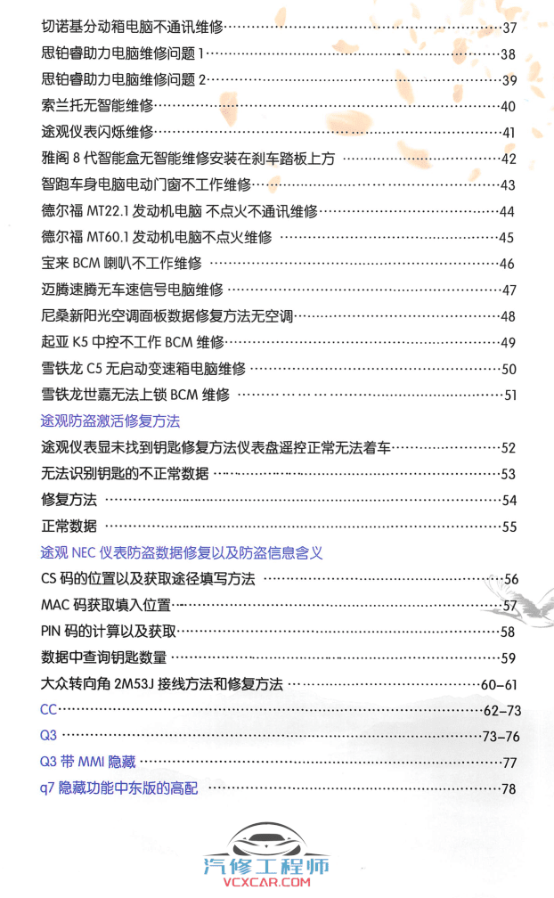 📂汽车电脑板 | ECU 2019年汽车电脑通病维修手册-上 （82页51M）