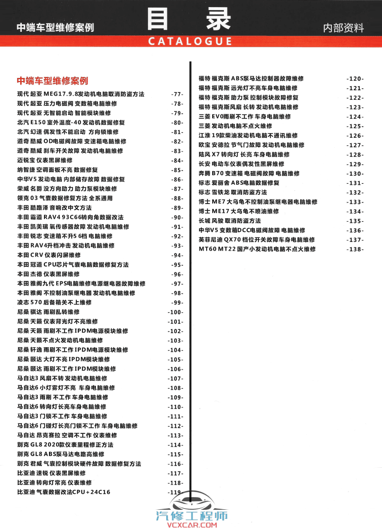 📂汽车电脑板 | ECU 2021年 最新大众奥迪奔驰宝马保时捷 电脑版通病 维修故障案例手册-下（142页318M）