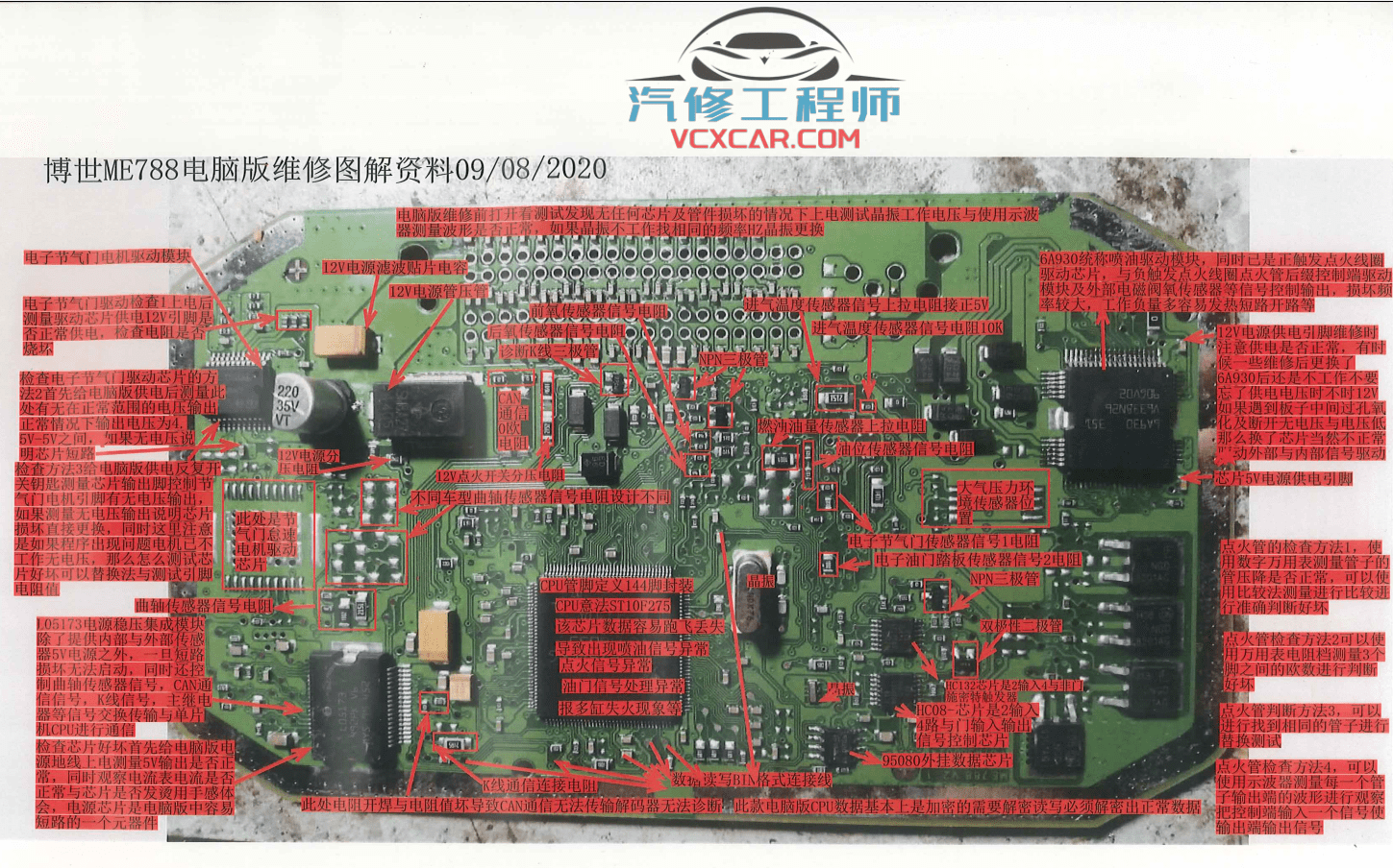 📂汽车电脑板 | ECU 汽车电脑版ECU内部维修资料彩色图解 博士 德尔福 针脚图定义 （64页46M）