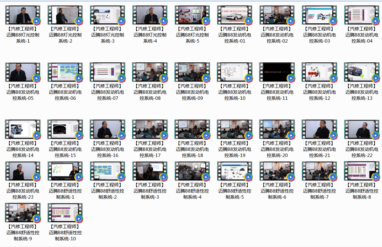 📂大众 | 迈腾 B8发动机系统 灯光系统 舒适系统 诊断与检测 汽检 培训视频（17G）