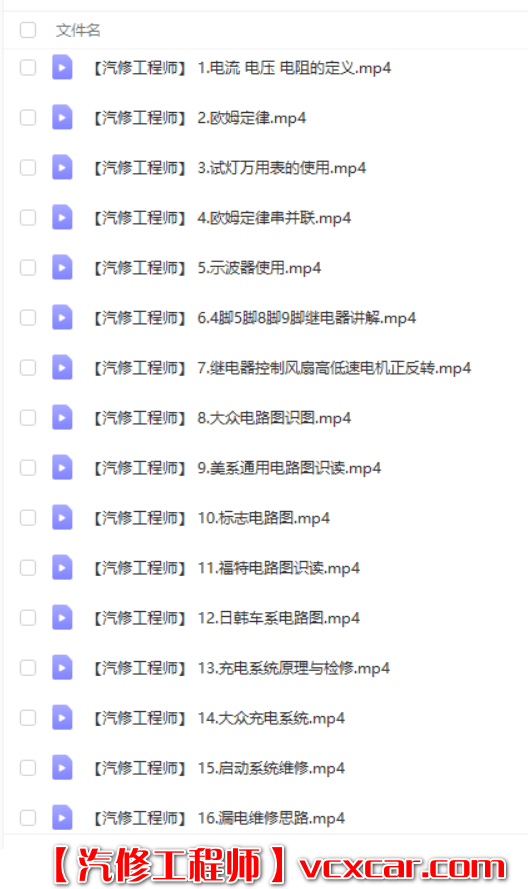 📂电子电路 | 汽车电子 2022年 CBH: 汽车电子 电子电路培训课程 电路图识读 防盗系统 无钥匙进入 调表等课程（53.5G）