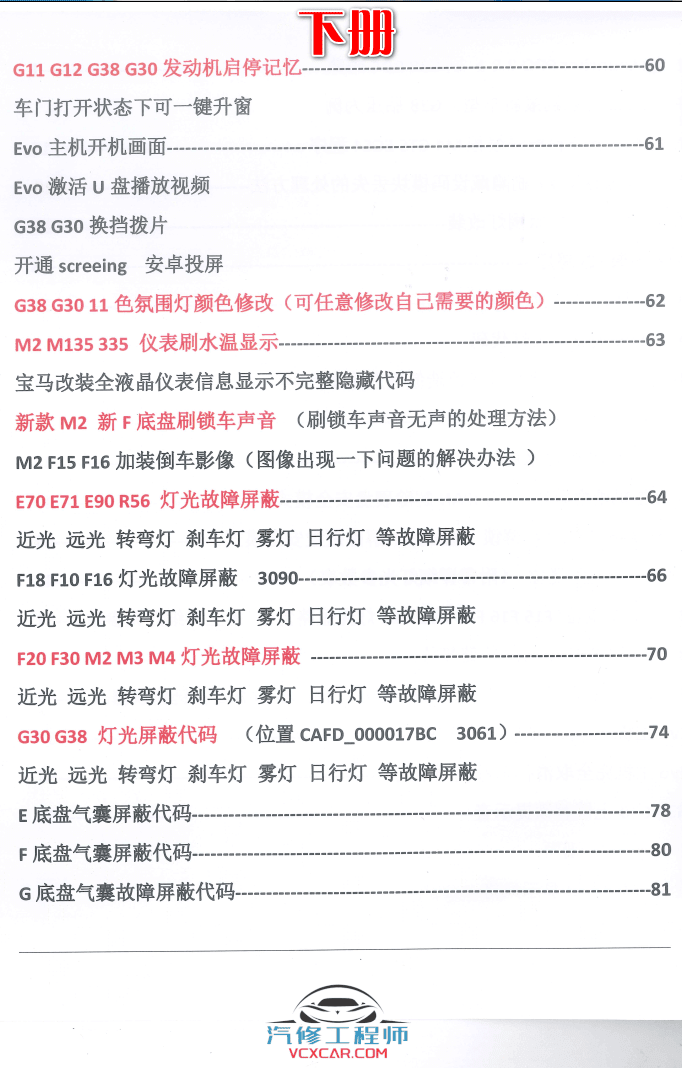 📂宝马BMW | 加装改装 2018.8 第4版 老夏版: 宝马高级工程师进阶培训手稿 诊断编程 设码改装 [书籍+配套视频] 上+下(184页 2.3G)