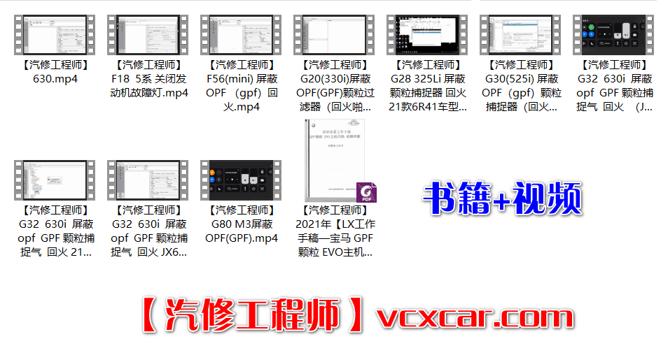 📂宝马BMW | 故障屏蔽 2021.11 老夏版: OPF GPF颗粒过滤器 EVO主机代码 故障屏蔽 [书籍+视频] 底盘 SOS 气囊 胎压 大灯 刹车屏蔽(176M）