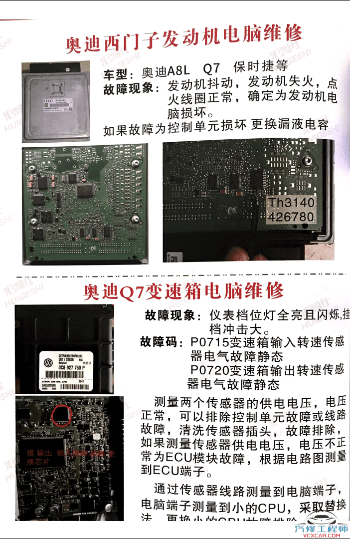 📂汽车电脑板 | ECU 2022年 大众奥迪奔驰宝马保时捷合资及国产车 电脑板诊断思路和维修方法 发动机 变速箱 波箱 传感器等电脑板故障维修(110M)