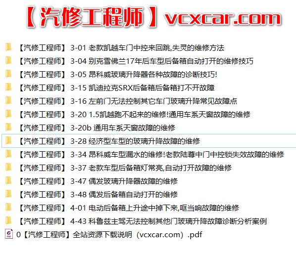 📂通用 | 故障维修案例 别克雪佛兰凯迪拉克 故障诊断分析案例精华 一流诊断技师（1.87G）