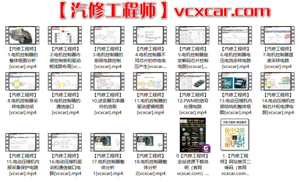 📂新能源 | 培训课程 2022年 CBS版: 纯电动汽车电机控制器结构 电路原理和分析 电动压缩机结构和原理 18节课 