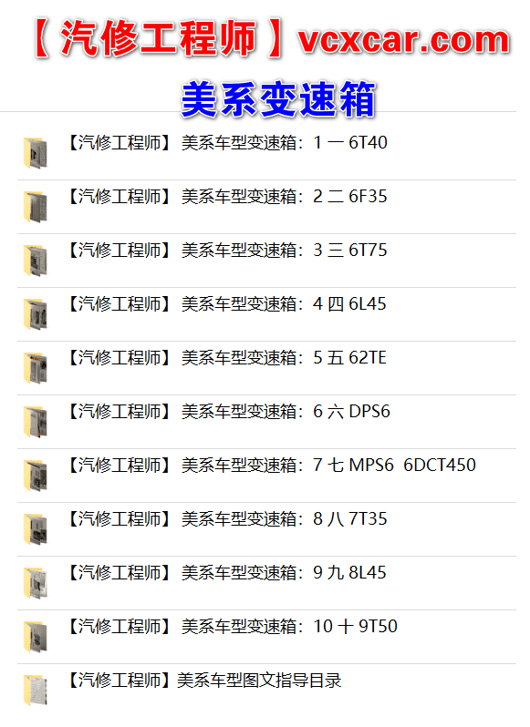 📂变速箱 | 教程 XSF：德系 美系 欧系 亚洲 国产 日系 变速箱专业资料教程(4G)
