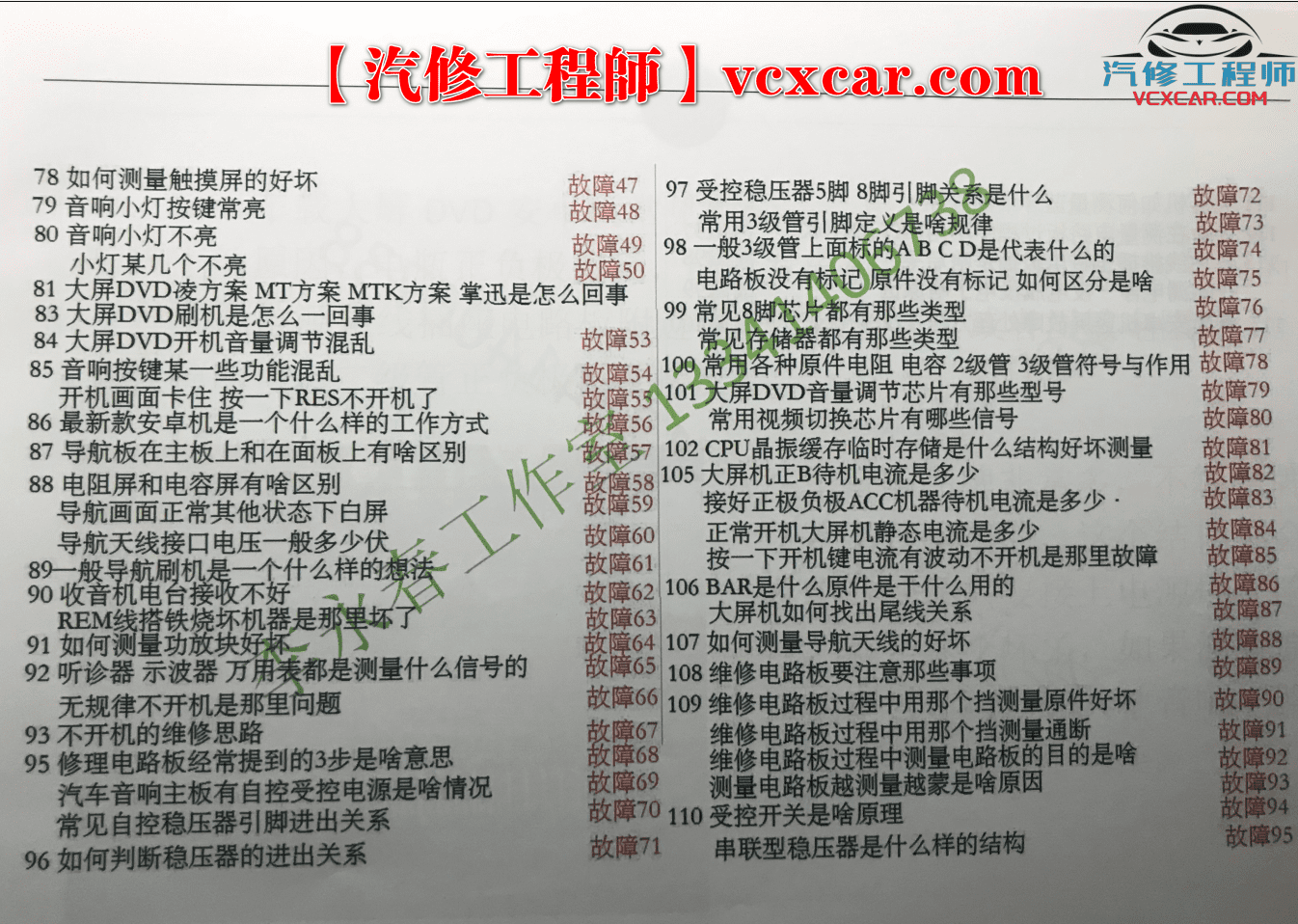 📂李永春 系列 04. 车载大屏机常见故障100问 导航DVD音响故障和维修