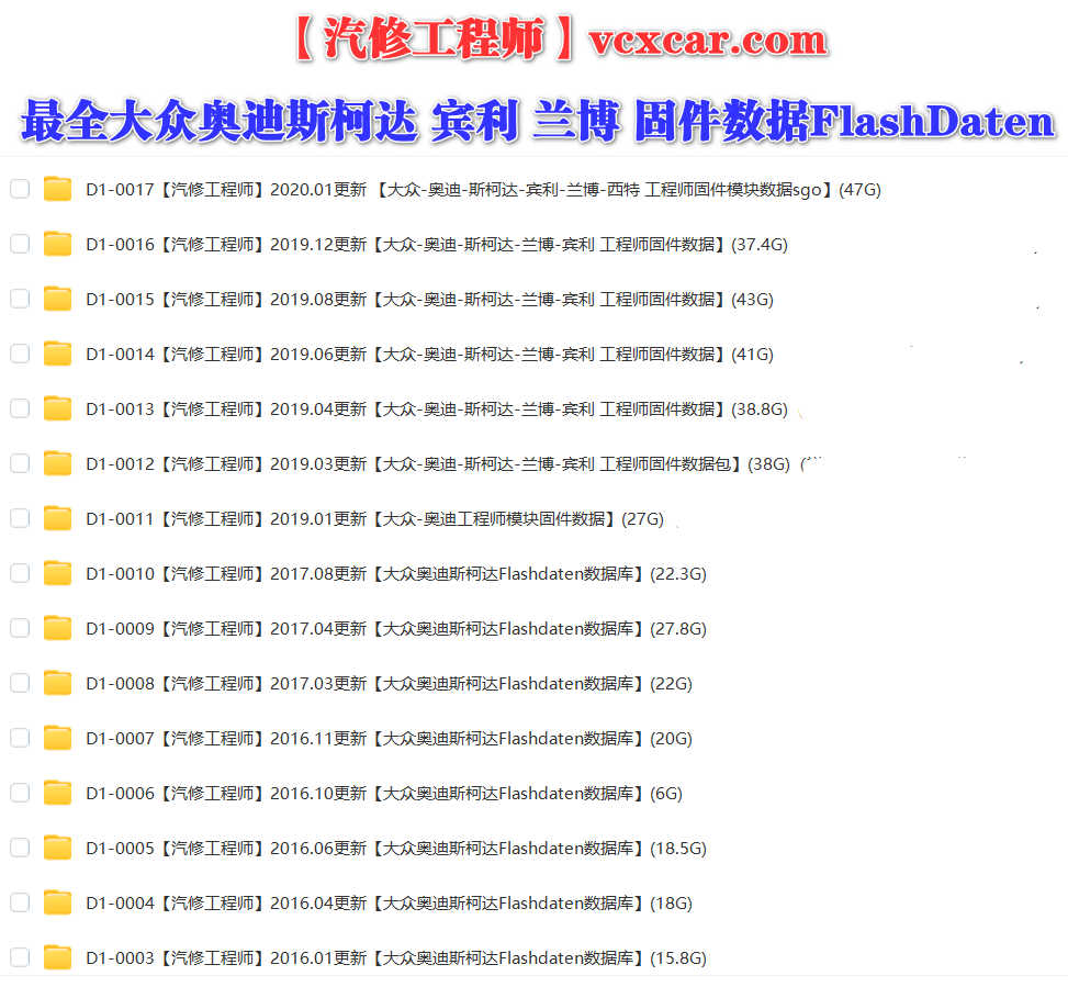 📂大众奥迪 | Flashdaten 2025.8大众-奥迪-斯柯达-宾利-工程师离线数据 汽车电脑模块固件数据(VW Audi Skoda -Bentley)sgo frf (174G)