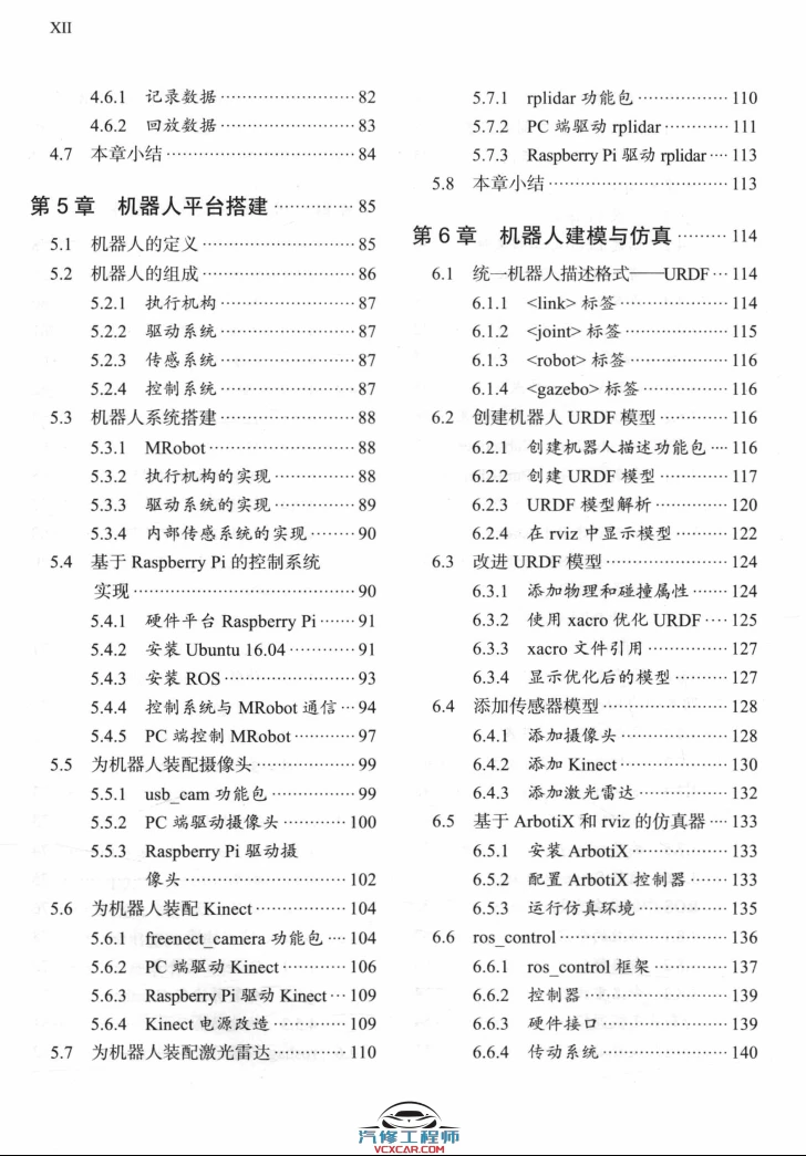 🟥[SVIP·专享] 2018 ROS机器人开发实践：基础组件+平台搭建+建模仿真+机器视觉+机器语音+自主导航+机械臂控制+机器学习实例（528页 213M）