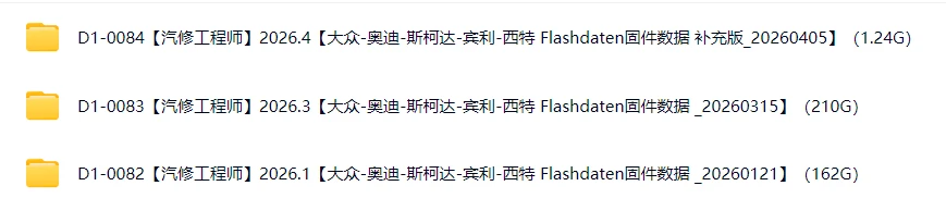 📂大众奥迪 | Flashdaten 2026.4大众-奥迪-斯柯达-宾利-兰博-西特工程师离线数据 汽车电脑模块固件数据(VW Audi Skoda -Bentley)sgo frf (1.24G)