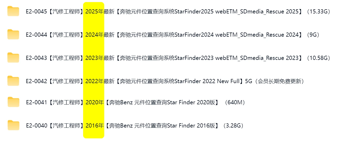 📂奔驰Benz | 元件位置 2025年最新 奔驰元件位置查询系统StarFinder webETM 2025+SDmedia（25G）