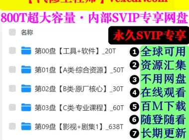 [置顶]♠【全球可用】800T·超级内部技术共享网盘 · 永久更新 · 内部平台 · 在线观看 · 百M下载 · 无需网盘会员